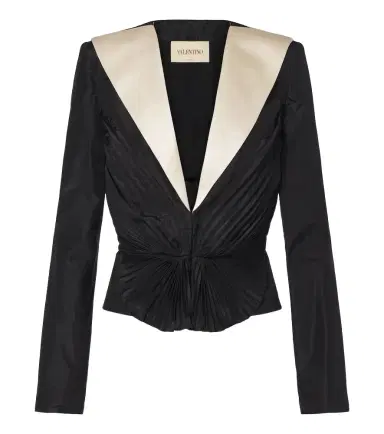 Valentino Plissé silk taffeta blazer | Thumbnail 1 Valentino Plissé silk taffeta blazer | Thumbnail 1