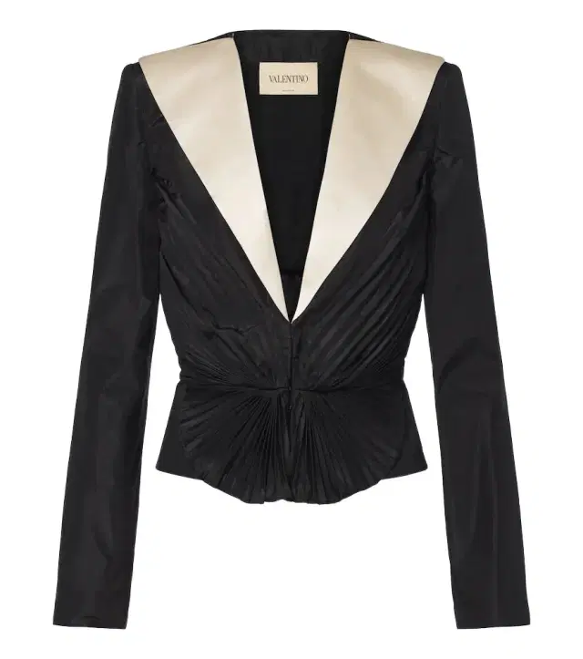 Valentino Plissé silk taffeta blazer