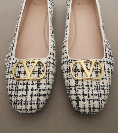 Valentino Garavani VLogo bouclé ballet flats | Thumbnail 4