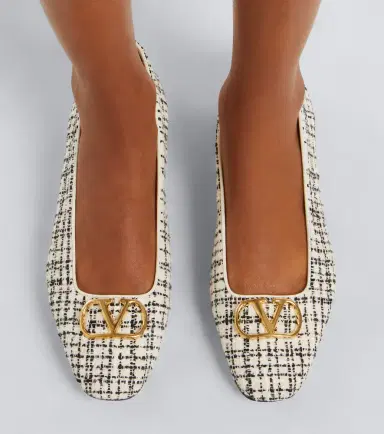 Valentino Garavani VLogo bouclé ballet flats | Thumbnail 5