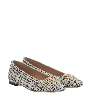 Valentino Garavani VLogo bouclé ballet flats | Thumbnail 1