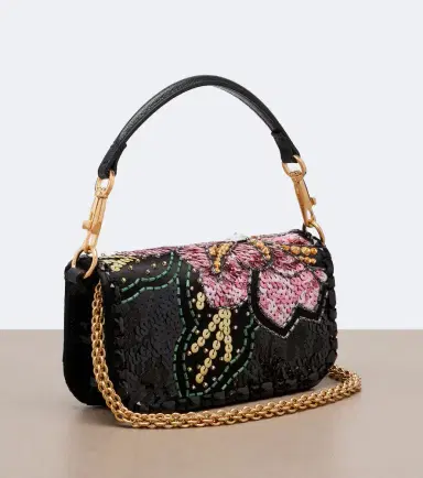Valentino Garavani Locò Small embellished satin shoulder bag | Thumbnail 2