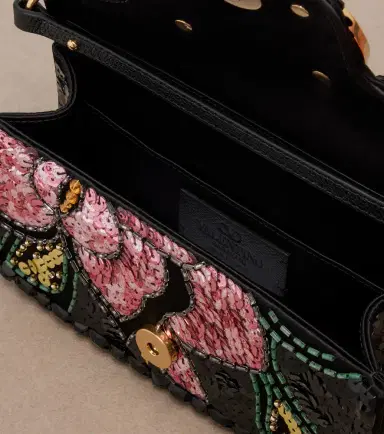 Valentino Garavani Locò Small embellished satin shoulder bag | Thumbnail 4