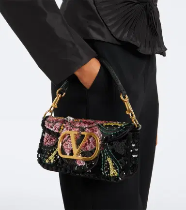 Valentino Garavani Locò Small embellished satin shoulder bag | Thumbnail 5