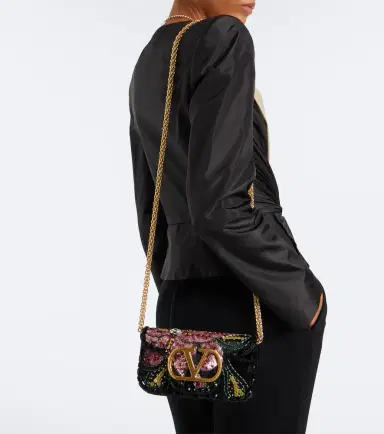Valentino Garavani Locò Small embellished satin shoulder bag | Thumbnail 7