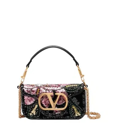 Valentino Garavani Locò Small embellished satin shoulder bag | Thumbnail 1