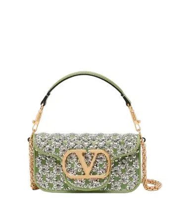 Valentino Garavani Locò Small embellished satin shoulder bag | Thumbnail 1 Valentino Garavani Locò Small embellished satin shoulder bag | Thumbnail 1