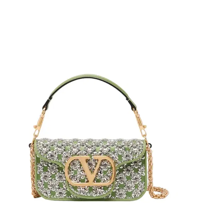 Valentino Garavani Locò Small embellished satin shoulder bag