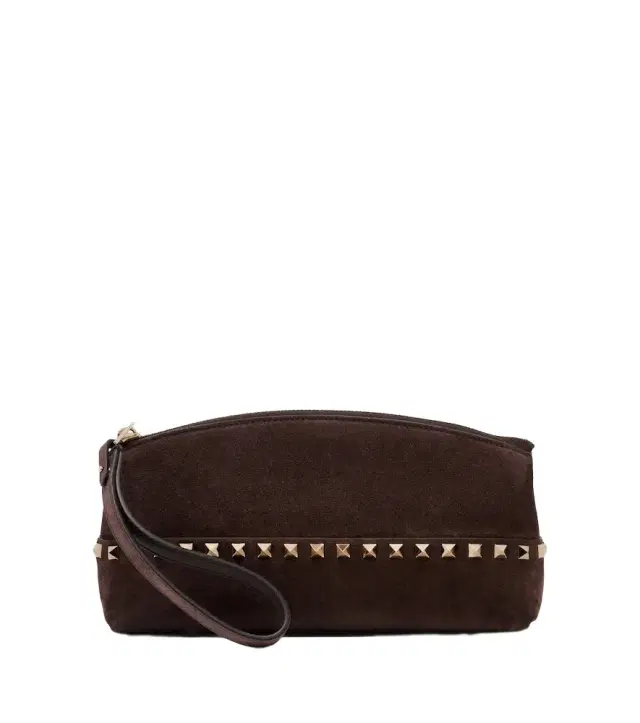 Valentino Garavani Rockstud Small suede pouch