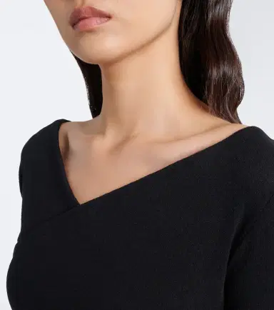 Alaïa Alaïa Cotton-blend crêpe wrap top | Thumbnail 4