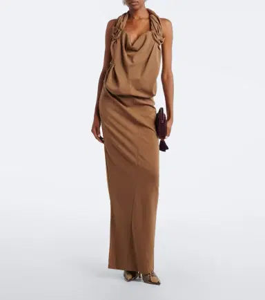 Magda Butrym Floral-appliqué wool-blend gown | Thumbnail 2