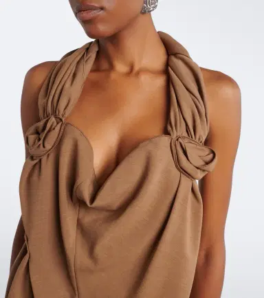 Magda Butrym Floral-appliqué wool-blend gown | Thumbnail 4
