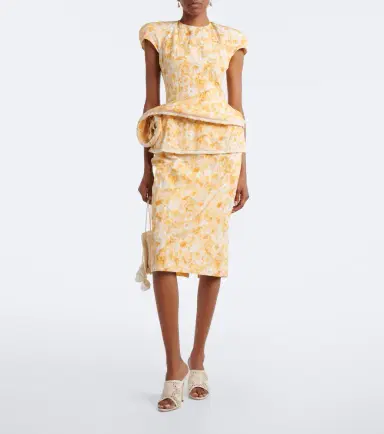 Magda Butrym Floral-appliqué floral cotton-blend midi dress | Thumbnail 2 Magda Butrym Floral-appliqué floral cotton-blend midi dress | Thumbnail 2