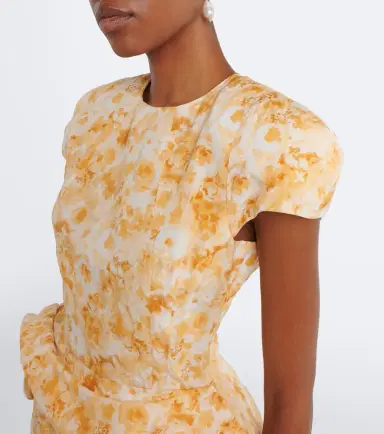 Magda Butrym Floral-appliqué floral cotton-blend midi dress | Thumbnail 3 Magda Butrym Floral-appliqué floral cotton-blend midi dress | Thumbnail 3