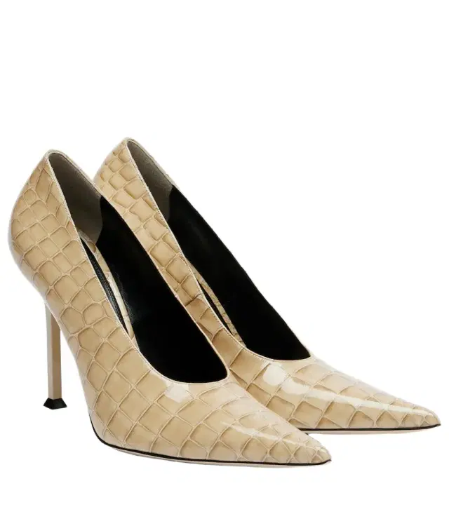 Christen Helix croc-effect patent leather pumps