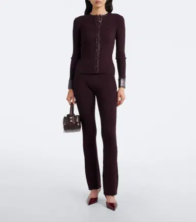 Courrèges Courrèges Ribbed-knit flared pants | Thumbnail 3