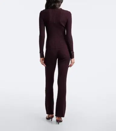 Courrèges Courrèges Ribbed-knit flared pants | Thumbnail 4