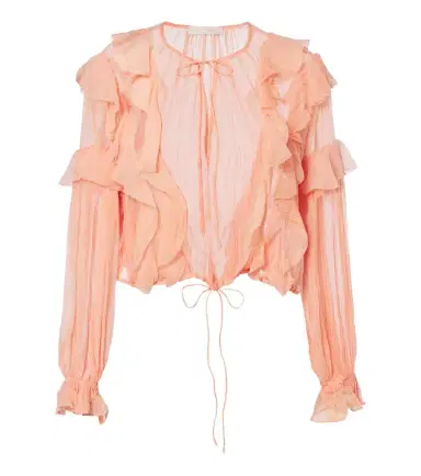 Ulla Johnson Delfina ruffled silk chiffon blouse | Thumbnail 1 Ulla Johnson Delfina ruffled silk chiffon blouse | Thumbnail 1