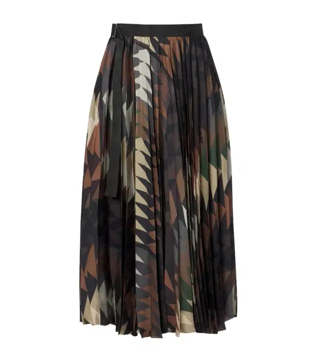 Sacai x A. P.C. plissé printed midi skirt