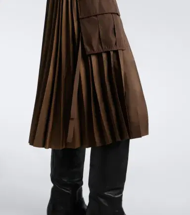 Sacai Pleated twill midi skirt | Thumbnail 4 Sacai Pleated twill midi skirt | Thumbnail 4