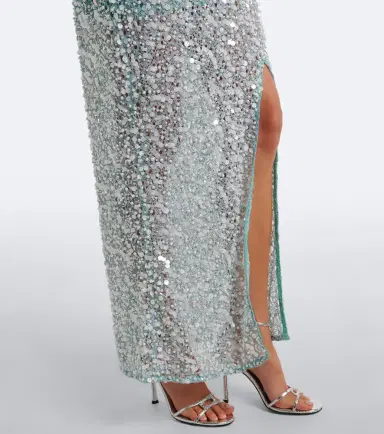 LA FUORI Là Fuori Halterneck sequined gown | Thumbnail 3