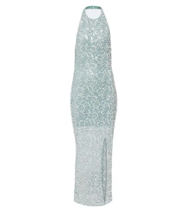 La Fuori Là Fuori Halterneck sequined gown