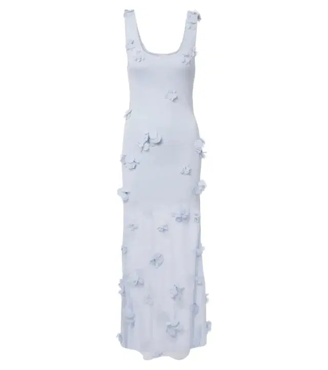 Floral-appliqué midi dress Floral-appliqué midi dress