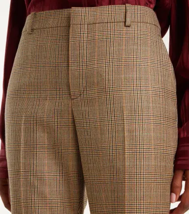 Saint Laurent Prince of Wales check wool flared pants | Thumbnail 2 Saint Laurent Prince of Wales check wool flared pants | Thumbnail 2