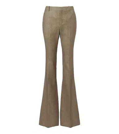 Saint Laurent Prince of Wales check wool flared pants | Thumbnail 1 Saint Laurent Prince of Wales check wool flared pants | Thumbnail 1