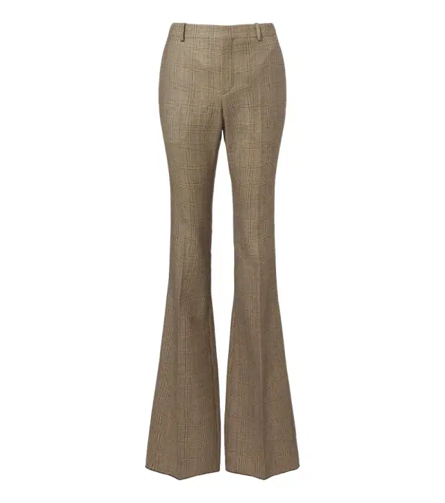 Saint Laurent Prince of Wales wool flared pants