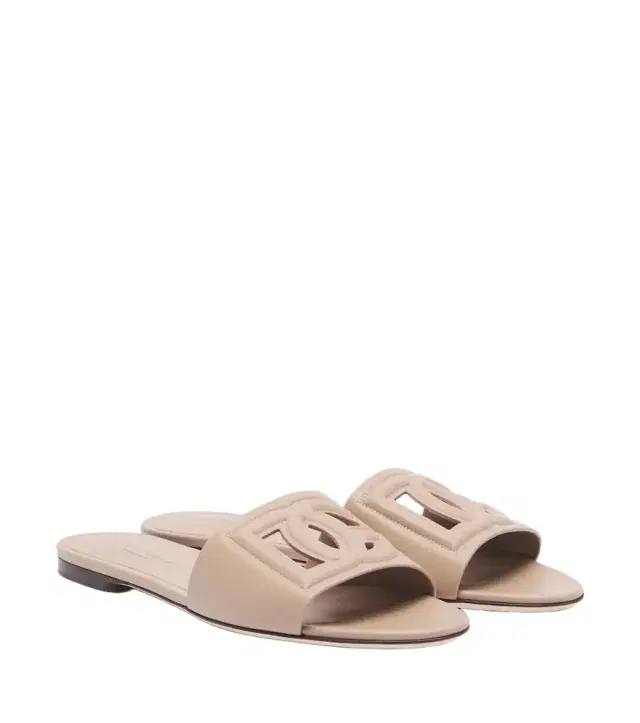 Dolce & Gabbana DG leather slides