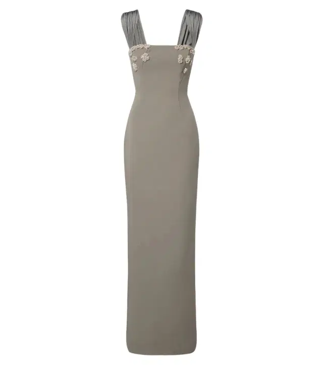Rachel Gilbert Malia embellished crêpe corset gown