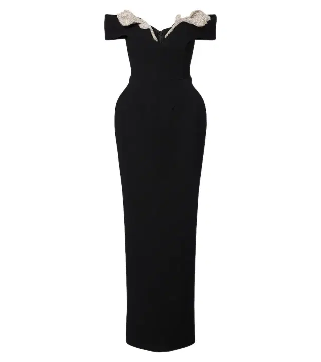 Rachel Gilbert Oscar off-shoulder crêpe corset gown