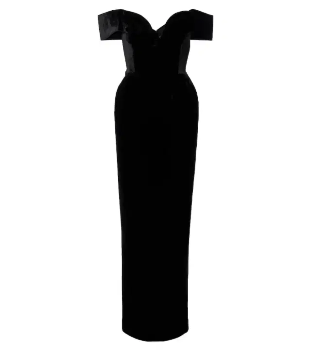 Rachel Gilbert Ryn off-shoulder velvet corset gown