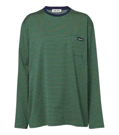 Miu Miu Striped cotton jersey T-shirt | Thumbnail 1