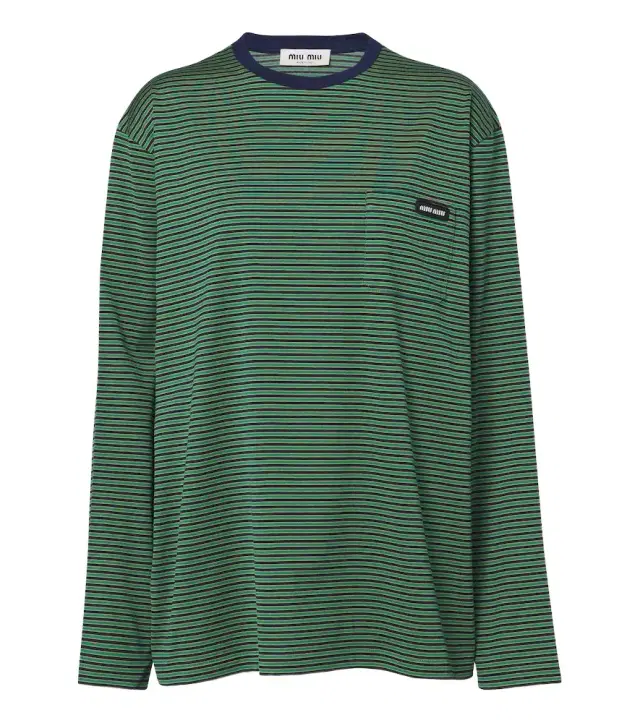 Miu Miu Striped cotton jersey T-shirt