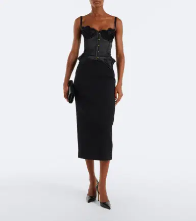 Maria Lucia Hohan Samya lace-trimmed satin bustier top | Thumbnail 2