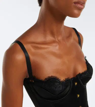 Maria Lucia Hohan Samya lace-trimmed satin bustier top | Thumbnail 4