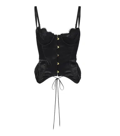Maria Lucia Hohan Samya lace-trimmed satin bustier top | Thumbnail 1