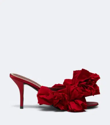 Magda Butrym Floral-appliqué satin mules | Thumbnail 2