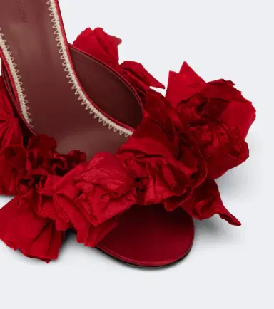 Magda Butrym Floral-appliqué satin mules | Thumbnail 3