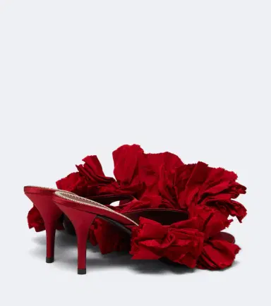 Magda Butrym Floral-appliqué satin mules | Thumbnail 4