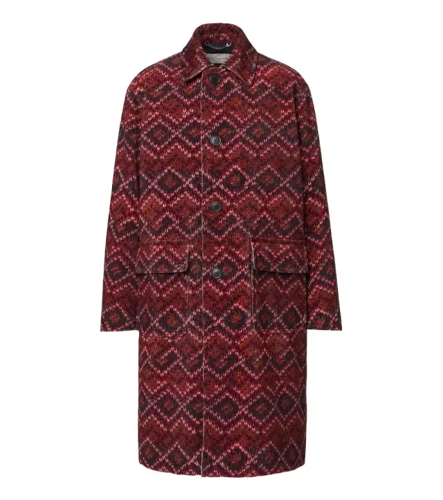 Dries Van Noten Printed cotton corduroy coat