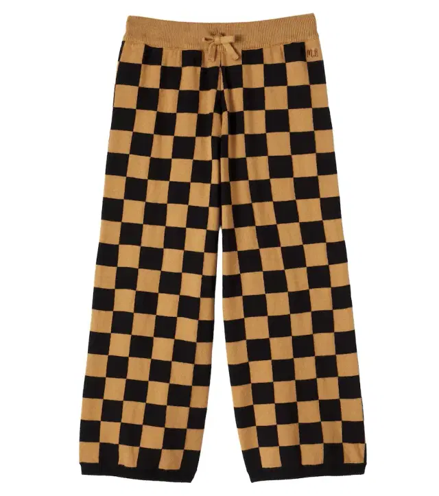 Mini Rodini Checked knitted cotton pants