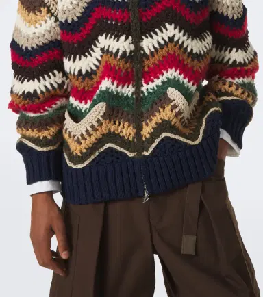 Sacai Chevron wool, mohair, and silk-blend cardigan | Thumbnail 4 Sacai Chevron wool, mohair, and silk-blend cardigan | Thumbnail 4