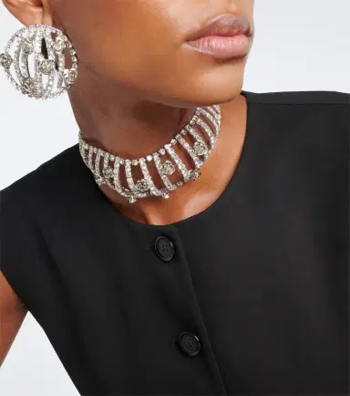 Magda Butrym Floral-appliqué embellished choker | Thumbnail 4