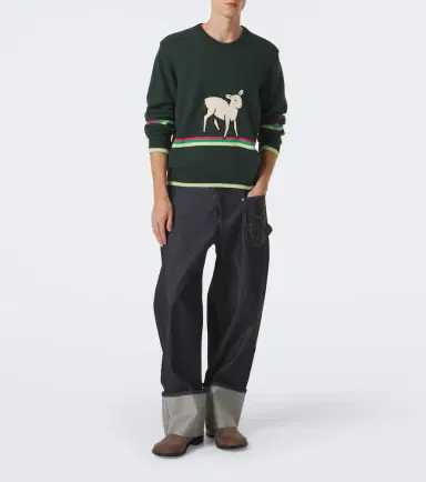 JW Anderson Embroidered wide-leg jeans | Thumbnail 4 JW Anderson Embroidered wide-leg jeans | Thumbnail 4