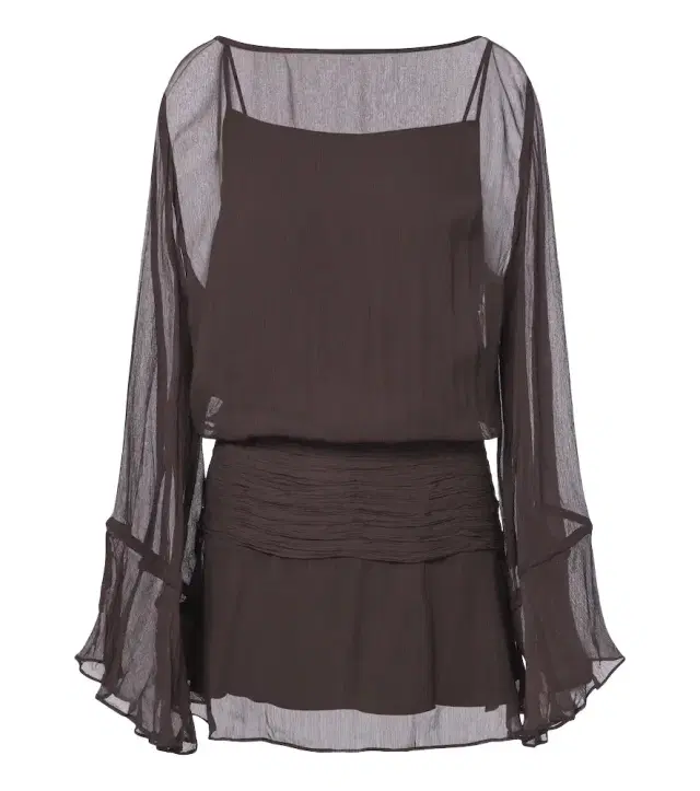 Staud Beatrix ruched chiffon minidress