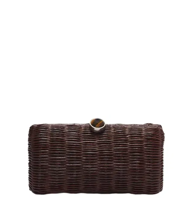Judith Leiber Couture Poppy embellished woven clutch