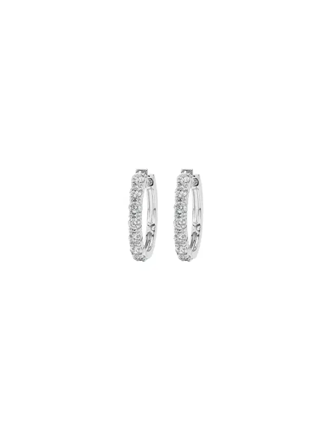 Wish Fine Jewelry 1.00ct Diamond 14K Gold Hoop Earrings